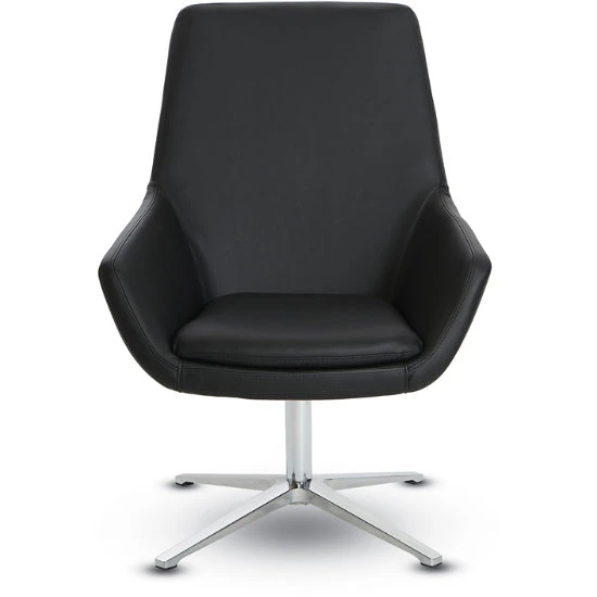 Faux Leather Chair With Aluminum Finish Base 6 Faux Leather Chair With Aluminum Finish Base - Image 4