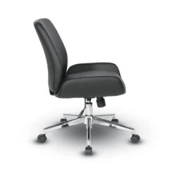 Faux Leather Chair With Chrome Finish Base -Office Supplies Shop OL61 SG 3