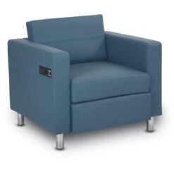 Custom Fabric Atlantic Arm Chair W/ Chrome Finish Legs (Dillon)