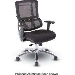 Breathable Black Vertical Mesh Back W/ Adj. Back, Dual Steel Frame Post, Adj. Arms - Coal FreeFlex®