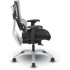 Breathable Silver Vertical Mesh Back W/ Adj. Back, Dual Steel Frame Post, Adj. Arms, Silver Base - Coal FreeFlex® -Office Supplies Shop OPR SV SF 3