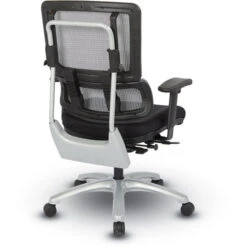 Breathable Silver Vertical Mesh Back W/ Adj. Back, Dual Steel Frame Post, Adj. Arms, Silver Base - Coal FreeFlex® -Office Supplies Shop OPR SV SF 4