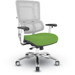 Breathable Silver Vertical Mesh Back W/ Adj. Back, Dual Steel Frame Post, Adj. Arms, Polished Alum. Base - Fun Colors