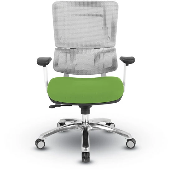 Breathable Silver Vertical Mesh Back W/ Adj. Back, Dual Steel Frame Post, Adj. Arms, Polished Alum. Base - Fun Colors 4 Breathable Silver Vertical Mesh Back W/ Adj. Back, Dual Steel Frame Post, Adj. Arms, Polished Alum. Base - Fun Colors - Image 2