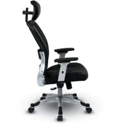 Light Air Grid® Back Chair W/ Bonded Leather Seat, 4-Way Adjustable Flip Arms, Adjustable Headrest And Platinum Base -Office Supplies Shop OS36 36HR 3