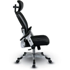 Light Air Grid® Back Chair W/ Bonded Leather Seat, 4-Way Adjustable Flip Arms, Adjustable Headrest And Platinum Base -Office Supplies Shop OS36 36HR 5