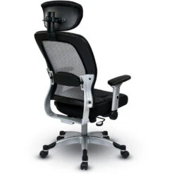 Light Air Grid® Back Chair W/ Bonded Leather Seat, 4-Way Adjustable Flip Arms, Adjustable Headrest And Platinum Base -Office Supplies Shop OS36 36HR 6