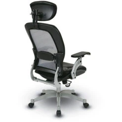 Professional Light Air Grid® Back Chair W/ Adjustable Headrest & Platinum Finish Accents W/ Cantilever Arms -Office Supplies Shop OS36 86 3