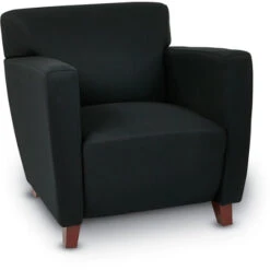 OSP® Furniture Lounge Series Custom Fabric Club Chair With Cherry Finish