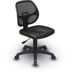 Task Chair W/ Screen Back & Dual Wheel Carpet Casters - Black Vinyl