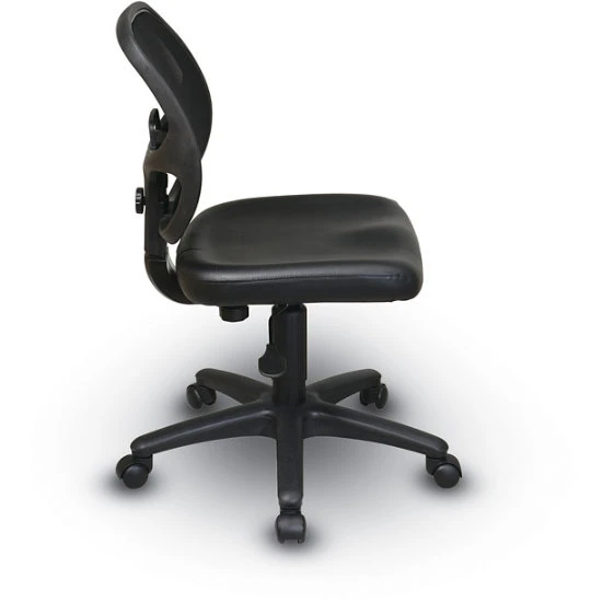 Task Chair W/ Screen Back & Dual Wheel Carpet Casters - Black Vinyl 4 Task Chair W/ Screen Back & Dual Wheel Carpet Casters - Black Vinyl - Image 2