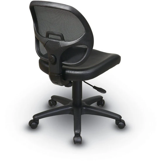 Task Chair W/ Screen Back & Dual Wheel Carpet Casters - Black Vinyl 5 Task Chair W/ Screen Back & Dual Wheel Carpet Casters - Black Vinyl - Image 3
