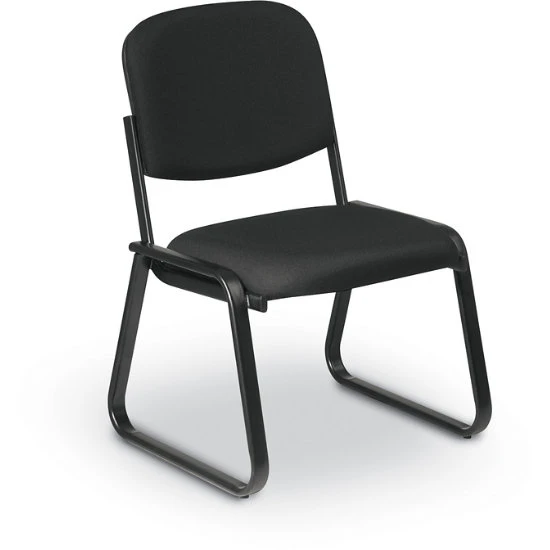 Deluxe Sled Base Armless Chair W/ Molded Foam Seat & Back, Designer Plastic Shell Back & Black Steel Frame (-231 Icon Black) 3 Deluxe Sled Base Armless Chair W/ Molded Foam Seat & Back, Designer Plastic Shell Back & Black Steel Frame (-231 Icon Black)
