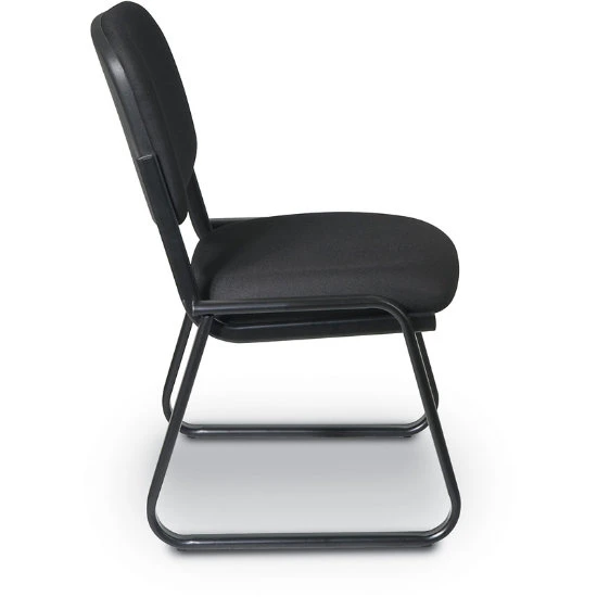 Deluxe Sled Base Armless Chair W/ Molded Foam Seat & Back, Designer Plastic Shell Back & Black Steel Frame (-231 Icon Black) 4 Deluxe Sled Base Armless Chair W/ Molded Foam Seat & Back, Designer Plastic Shell Back & Black Steel Frame (-231 Icon Black) - Image 2