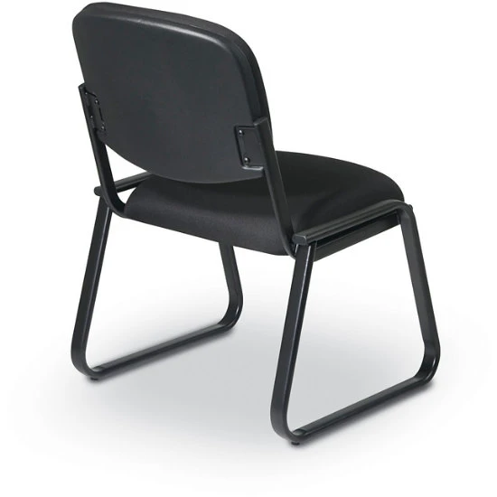 Deluxe Sled Base Armless Chair W/ Molded Foam Seat & Back, Designer Plastic Shell Back & Black Steel Frame (-231 Icon Black) 5 Deluxe Sled Base Armless Chair W/ Molded Foam Seat & Back, Designer Plastic Shell Back & Black Steel Frame (-231 Icon Black) - Image 3