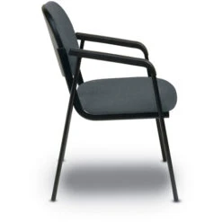 Visitor's Chair W/ Molded Foam Seat & Back, Designer Plastic Shell Back, Black Steel Frame & Legs W/ Arms (Grade A) 6 Visitor's Chair W/ Molded Foam Seat & Back, Designer Plastic Shell Back, Black Steel Frame & Legs W/ Arms (Grade A) -Office Supplies Shop OSLF 35 2