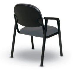 Visitor's Chair W/ Molded Foam Seat & Back, Designer Plastic Shell Back, Black Steel Frame & Legs W/ Arms (Grade A) 7 Visitor's Chair W/ Molded Foam Seat & Back, Designer Plastic Shell Back, Black Steel Frame & Legs W/ Arms (Grade A) -Office Supplies Shop OSLF 35 3