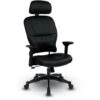 Bonded Leather Manager's Chair W/ 2-Way Adjustable Headrest & Gunmetal Base -Office Supplies Shop OSLM 29HR 1