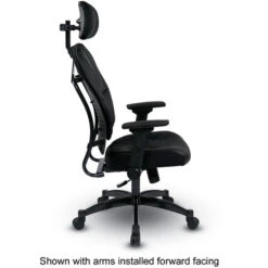 Bonded Leather Manager's Chair W/ 2-Way Adjustable Headrest & Gunmetal Base -Office Supplies Shop OSLM 29HR 3