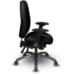 High Back Ergo. Chair W/ Multi-Function Control, Seat Slider, Ratchet Back, 2-Way Adj. Arms & Titanium Alum. Base (Grade A -231 Icon Black) -Office Supplies Shop OSMF 8511 Q 2