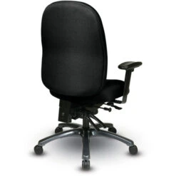 High Back Ergo. Chair W/ Multi-Function Control, Seat Slider, Ratchet Back, 2-Way Adj. Arms & Titanium Alum. Base (Grade A -231 Icon Black) -Office Supplies Shop OSMF 8511 Q 3