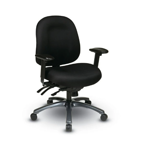 Mid Back Ergo. Chair W/ Multi-Function Control, Seat Slider, Ratchet Back, 2-Way Adj. Arms & Titanium Alum. Base (Grade A) 6 Mid Back Ergo. Chair W/ Multi-Function Control, Seat Slider, Ratchet Back, 2-Way Adj. Arms & Titanium Alum. Base (Grade A) - Image 4