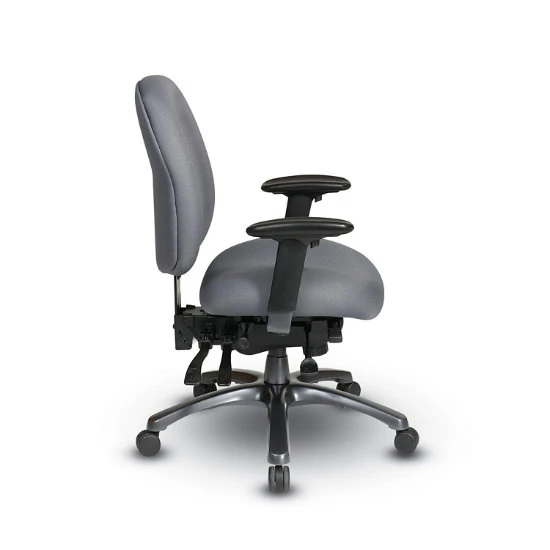 Mid Back Ergo. Chair W/ Multi-Function Control, Seat Slider, Ratchet Back, 2-Way Adj. Arms & Titanium Alum. Base (Grade A) 7 Mid Back Ergo. Chair W/ Multi-Function Control, Seat Slider, Ratchet Back, 2-Way Adj. Arms & Titanium Alum. Base (Grade A) - Image 5