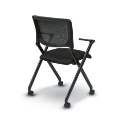 WorkSmart® FC Series Folding Chair W/ Flex Back, Black Fabric Seat & Black Frame -Office Supplies Shop OSNC SB 3