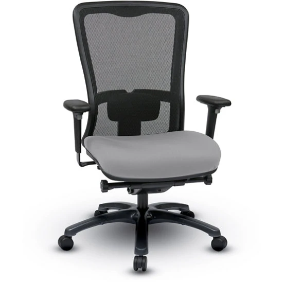 Mesh High Back Chair W/ Fabric Seat, 3-Way Adj. Arms, Seat Slider, Synchro-Tilt, Infinite Lock, Titanium Base (Grade A Dillon) 3 Mesh High Back Chair W/ Fabric Seat, 3-Way Adj. Arms, Seat Slider, Synchro-Tilt, Infinite Lock, Titanium Base (Grade A Dillon)
