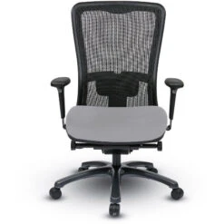 Mesh High Back Chair W/ Fabric Seat, 3-Way Adj. Arms, Seat Slider, Synchro-Tilt, Infinite Lock, Titanium Base (Grade A Dillon) 6 Mesh High Back Chair W/ Fabric Seat, 3-Way Adj. Arms, Seat Slider, Synchro-Tilt, Infinite Lock, Titanium Base (Grade A Dillon) -Office Supplies Shop OSWA 20VC 2