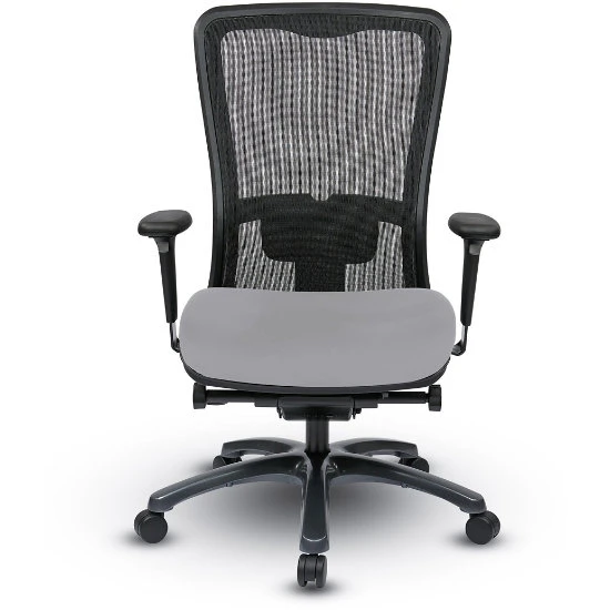 Mesh High Back Chair W/ Fabric Seat, 3-Way Adj. Arms, Seat Slider, Synchro-Tilt, Infinite Lock, Titanium Base (Grade A Dillon) 4 Mesh High Back Chair W/ Fabric Seat, 3-Way Adj. Arms, Seat Slider, Synchro-Tilt, Infinite Lock, Titanium Base (Grade A Dillon) - Image 2