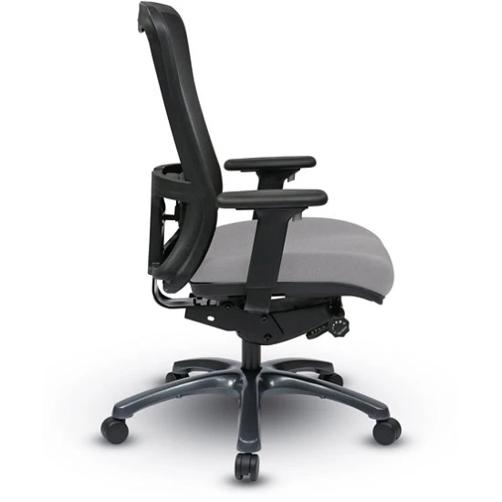 Mesh High Back Chair W/ Fabric Seat, 3-Way Adj. Arms, Seat Slider, Synchro-Tilt, Infinite Lock, Titanium Base (Grade A Dillon) 5 Mesh High Back Chair W/ Fabric Seat, 3-Way Adj. Arms, Seat Slider, Synchro-Tilt, Infinite Lock, Titanium Base (Grade A Dillon) - Image 3