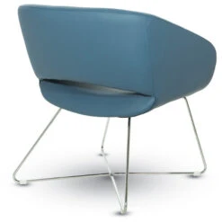 Faux Leather Lounge Chair With Padded Seat And Back, And Chrome Base -Office Supplies Shop OTHP L 4