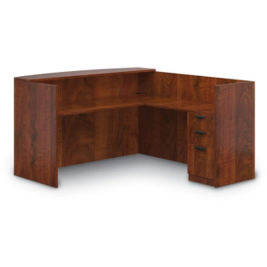 Superior Laminate L-Shaped Reception Station: Shell, Top, Return, & BBF Pedestal 4 Superior Laminate L-Shaped Reception Station: Shell, Top, Return, & BBF Pedestal - Image 2