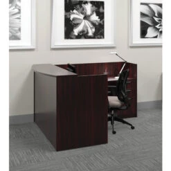 Superior Laminate L-Shaped Reception Station: Shell, Top, Return, & BBF Pedestal 11 Superior Laminate L-Shaped Reception Station: Shell, Top, Return, & BBF Pedestal -Office Supplies Shop OTSS RL 5