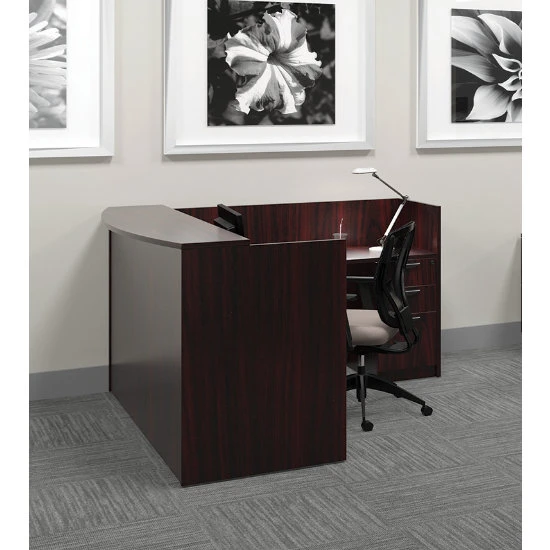 Superior Laminate L-Shaped Reception Station: Shell, Top, Return, & BBF Pedestal 7 Superior Laminate L-Shaped Reception Station: Shell, Top, Return, & BBF Pedestal - Image 5