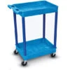 Luxor 37-1/2"H Utility Cart With Two Shelves (Tub / Tub) – Blue -Office Supplies Shop PC 1839 B 1