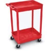Luxor 37-1/2"H Utility Cart With Two Shelves (Tub / Tub) – Red -Office Supplies Shop PC 1839 R 1
