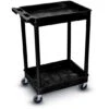 Luxor 37-1/2"H Utility Cart With Two Shelves (Tub / Tub) – Black -Office Supplies Shop PC 1839 1
