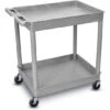 Luxor 37-1/2"H Utility Cart With Two Shelves (Large Tub / Large Tub) – Gray -Office Supplies Shop PC 2438 G 1