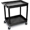 Luxor 37-1/2"H Utility Cart With Two Shelves (Large Tub / Large Tub) – Black -Office Supplies Shop PC 2438 1