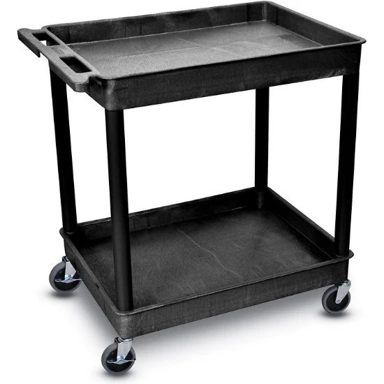 Luxor 37-1/2"H Utility Cart With Two Shelves (Large Tub / Large Tub) – Black 3 Luxor 37-1/2"H Utility Cart With Two Shelves (Large Tub / Large Tub) – Black