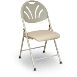 WorkSmart® FC Series Folding Chair W/ Plastic Fan Back & Mesh Seat (4-Pack) -Office Supplies Shop PERF 1 3