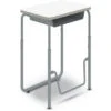 AlphaBetter® 2.0 Height-Adjustable Student Desk W/ Book Box & Pendulum Bar, 29"x43", Dry-Erase