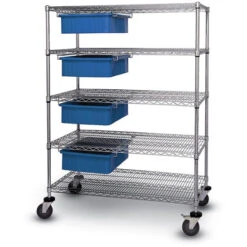 Quantum Heavy Duty Mobile Bin Cart With 4 Bins