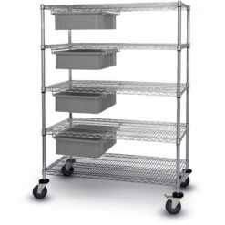 Quantum Heavy Duty Mobile Bin Cart With 4 Bins -Office Supplies Shop QWS SC 3