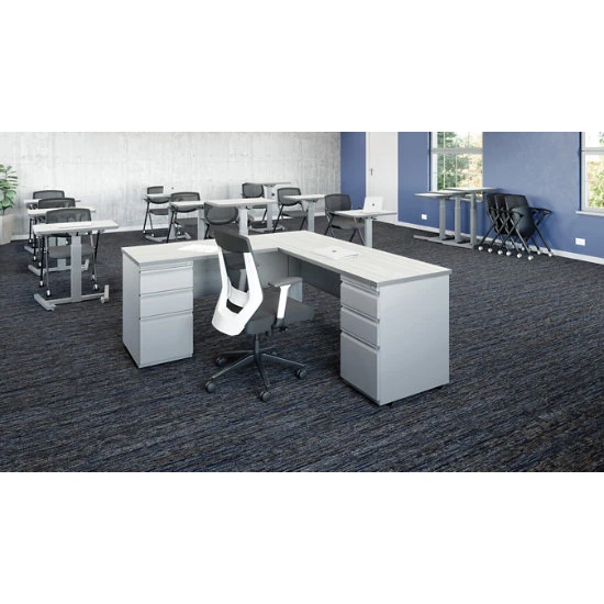 Teacher CSL Caster Base (CLeg/Dual Ped/Mod Panel) 24x66x72x24 & 2 Piece L-Shape Worksurface 24x66x72x24 6 Teacher CSL Caster Base (CLeg/Dual Ped/Mod Panel) 24x66x72x24 & 2 Piece L-Shape Worksurface 24x66x72x24 - Image 4
