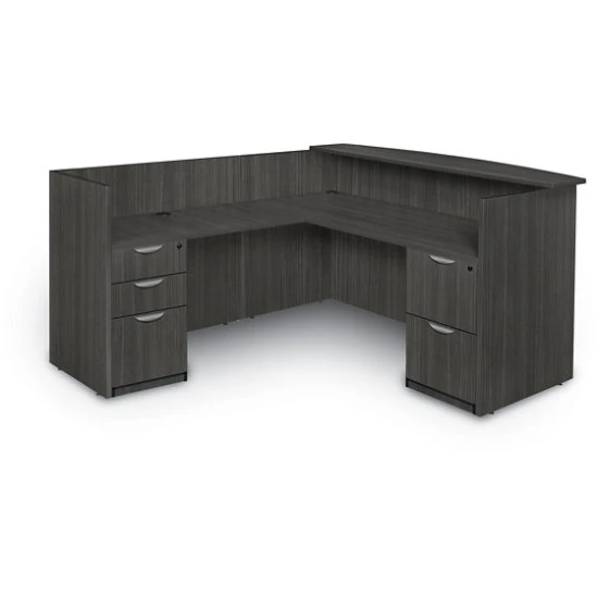 Legacy Reception Station With Full Box/Box/File & File/File Pedestals 3 Legacy Reception Station With Full Box/Box/File & File/File Pedestals