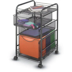 Onyx™ Mesh File Cart With 1 File Drawer And 2 Small Drawers