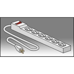 6 Outlet Surge Protected Power Strip For Pedestal Base Carrels